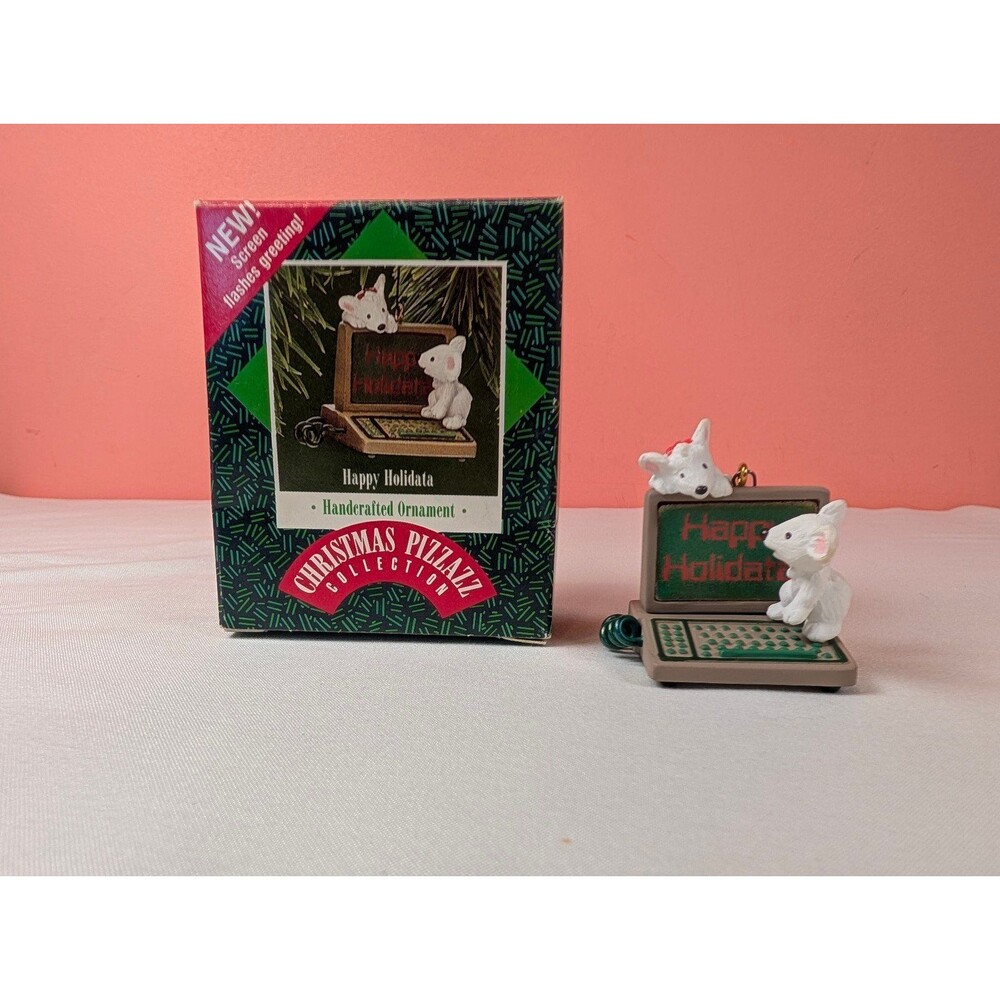 Vintage Hallmark Keepsake Christmas Ornament Happy Holidata 1987